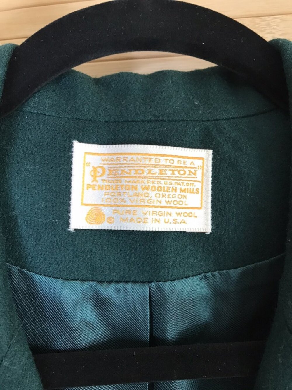 PENDELTON Blazer Jacket Womens Sz 14 Forest Green 100% Virgin Wool Made In USA - Picture 5 of 7